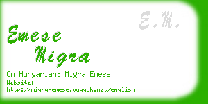 emese migra business card